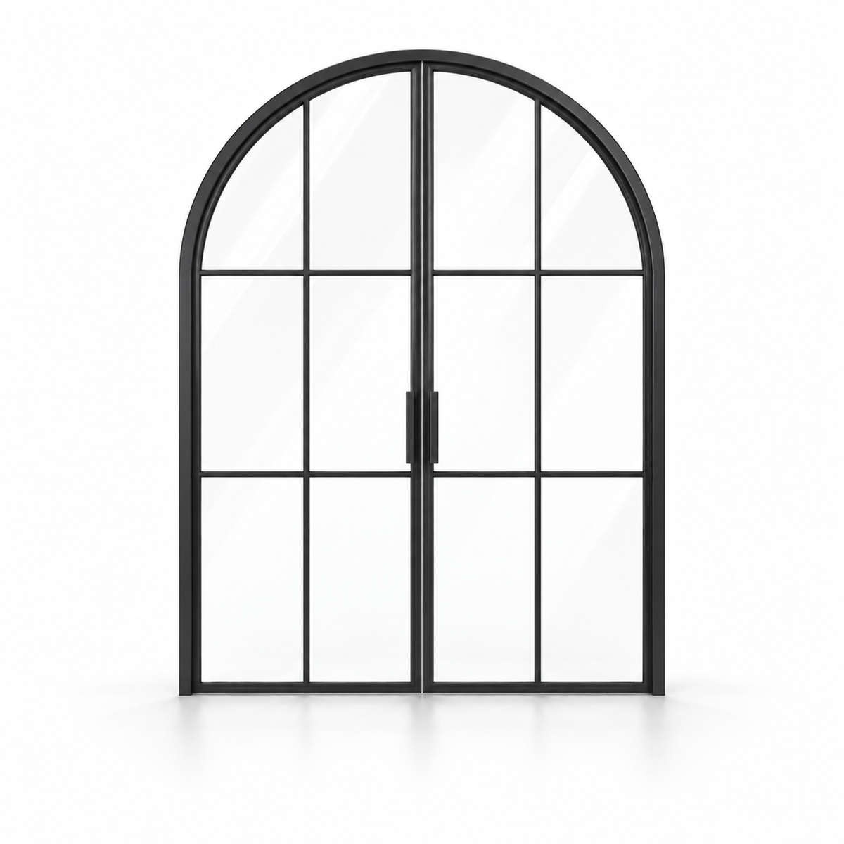 6-Lite Full-Arch Double Steel Pantry Door on a white background — product visualization