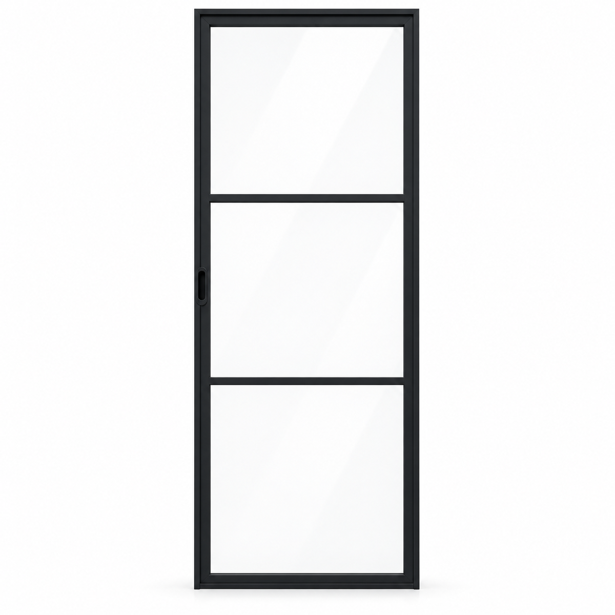 3-Lite Single Steel Pocket Pantry Door on a white background — product visualization