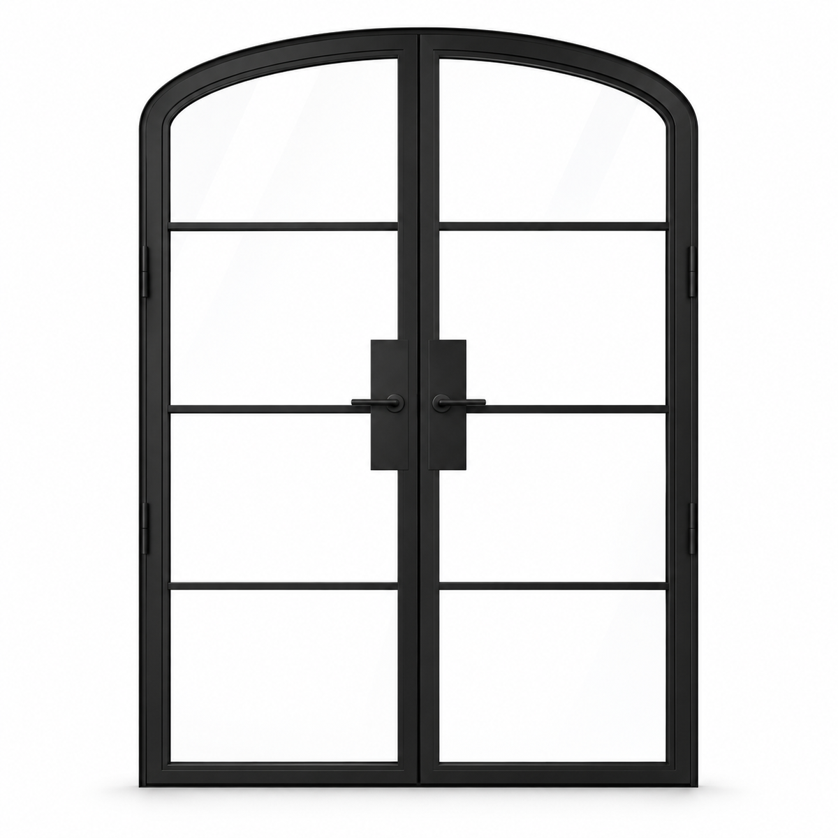 4 Lite Steel Pantry Arched Top French Double Door on a white background — product visualization