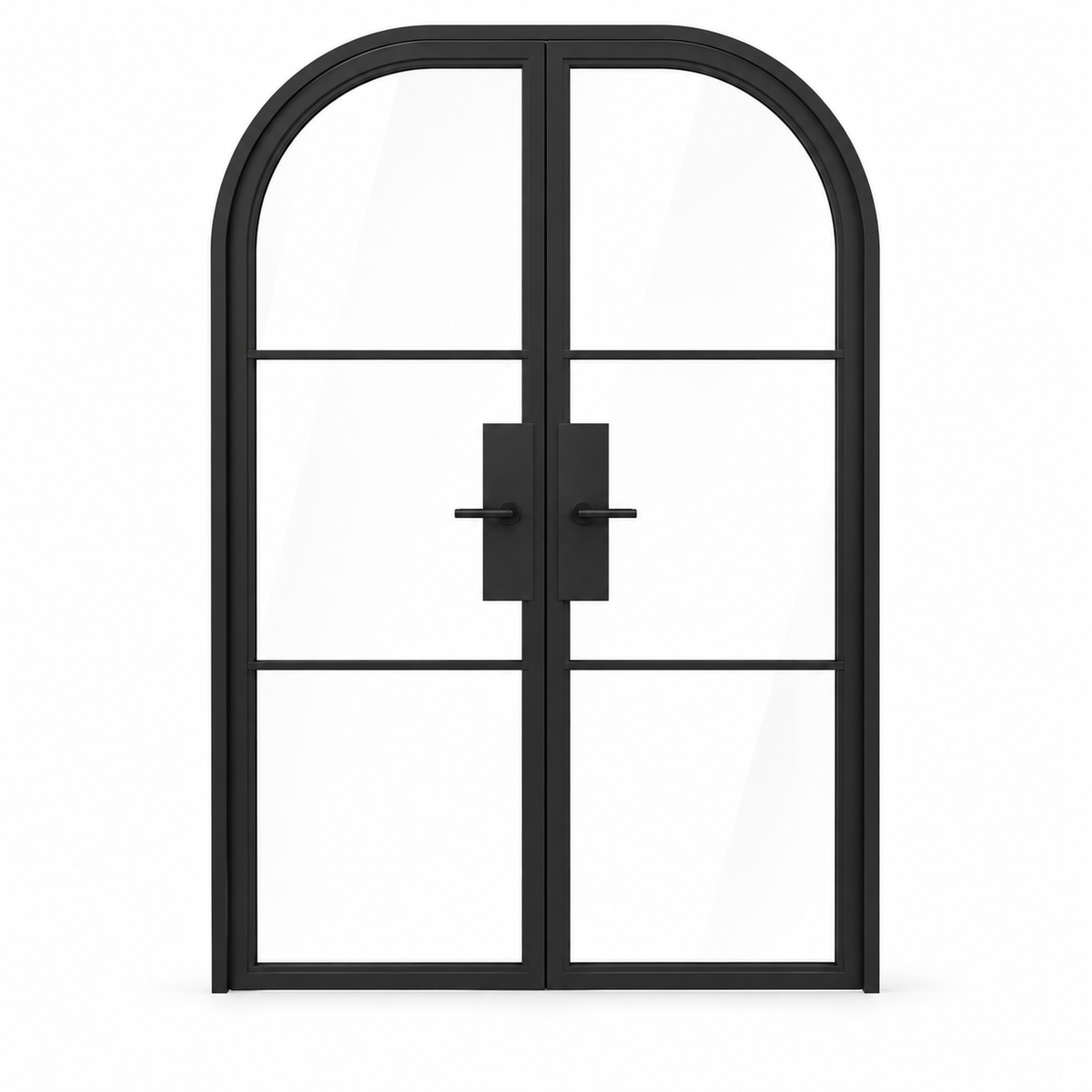 3 Lite Steel Pantry Round Top French Double Door on a white background — product visualization