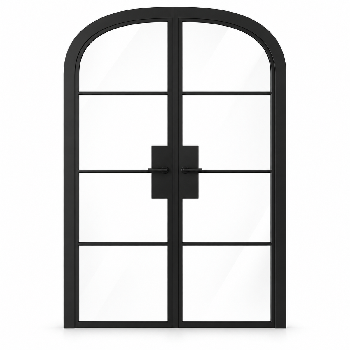 4 Lite Steel Pantry Round Top French Double Door on a white background — product visualization