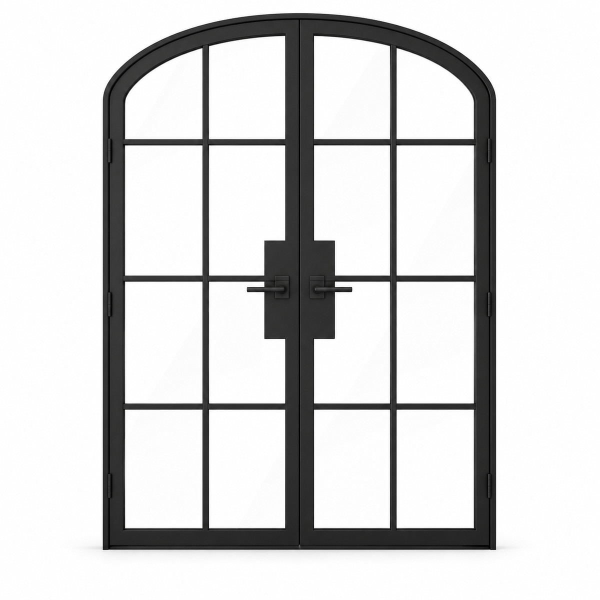 8 Lite Steel Pantry Arched Top French Double Door on a white background — product visualization