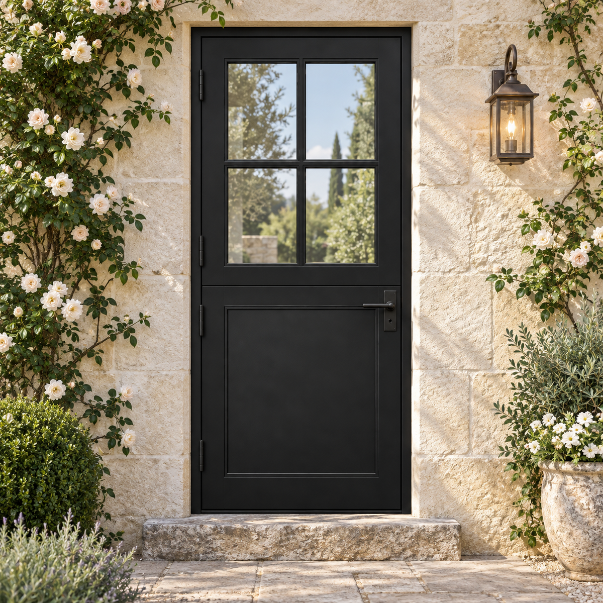 Paneled 4 Lite Single Dutch Steel Door — farmhouse AI-generated design visualization