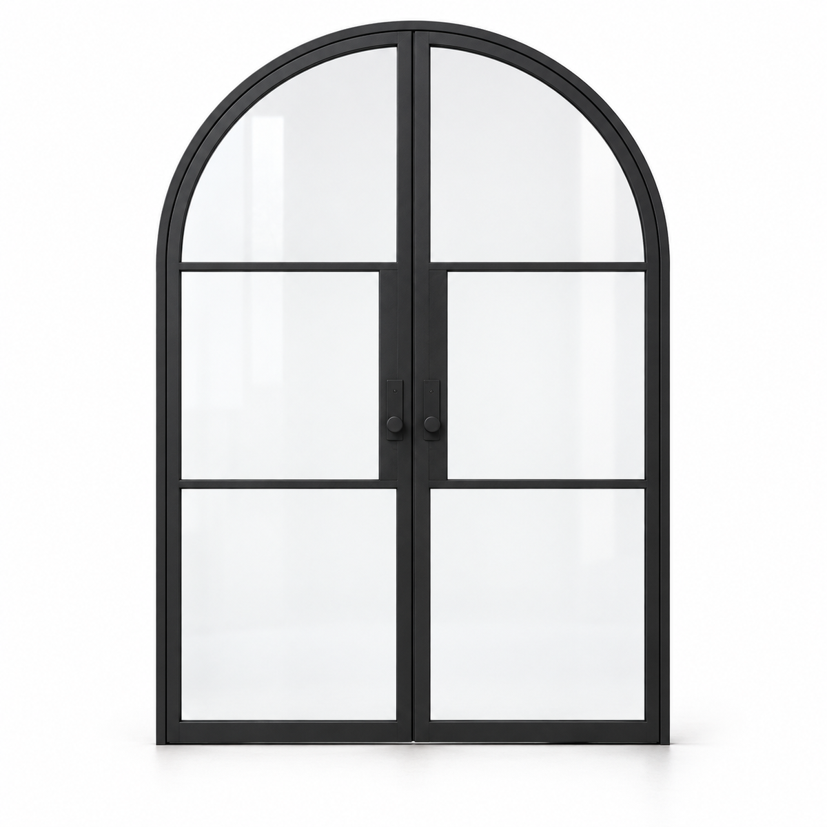 3 Lite Arched Double Hinged Steel Door — studio AI product visualization