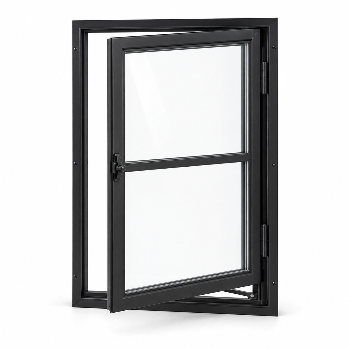 Two-lite single casement steel window — studio architectural visualization