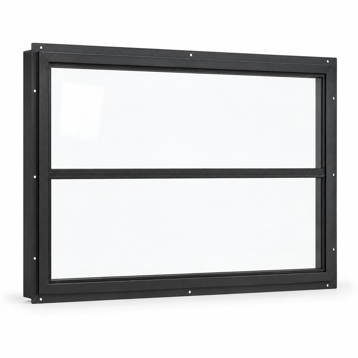 Two-lite fixed steel window, studio — architectural visualization