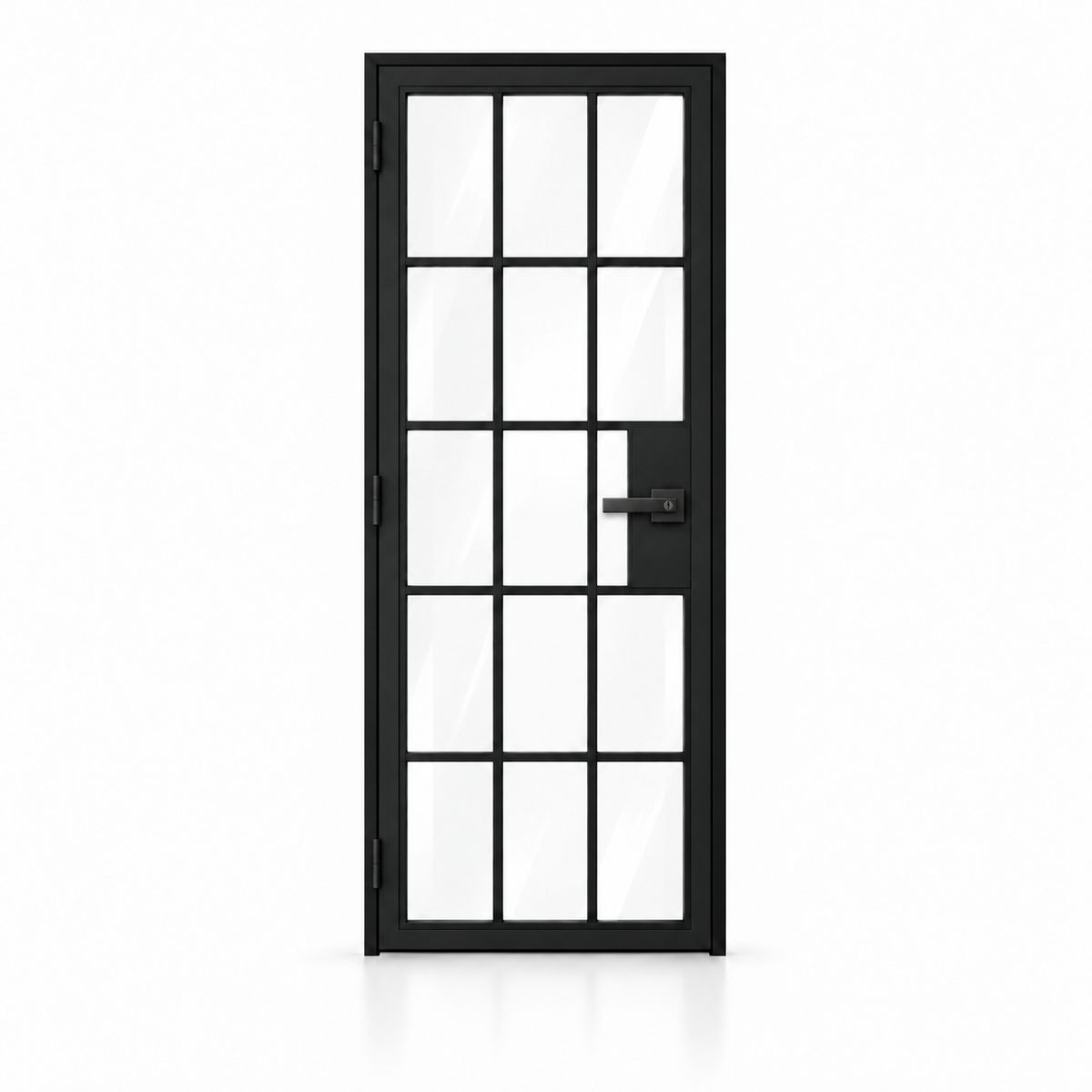 USABD 15 Lite single interior steel French door with included keyed lever lockset — studio visualization