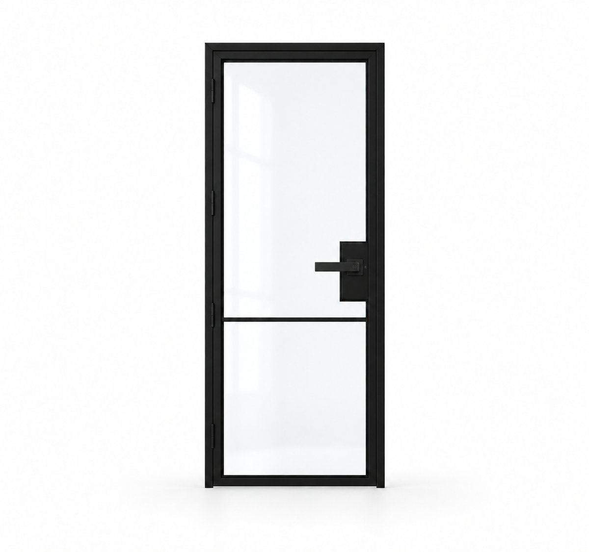 USABD 2 Lite Interior Steel French Door with included black lever hardware — studio