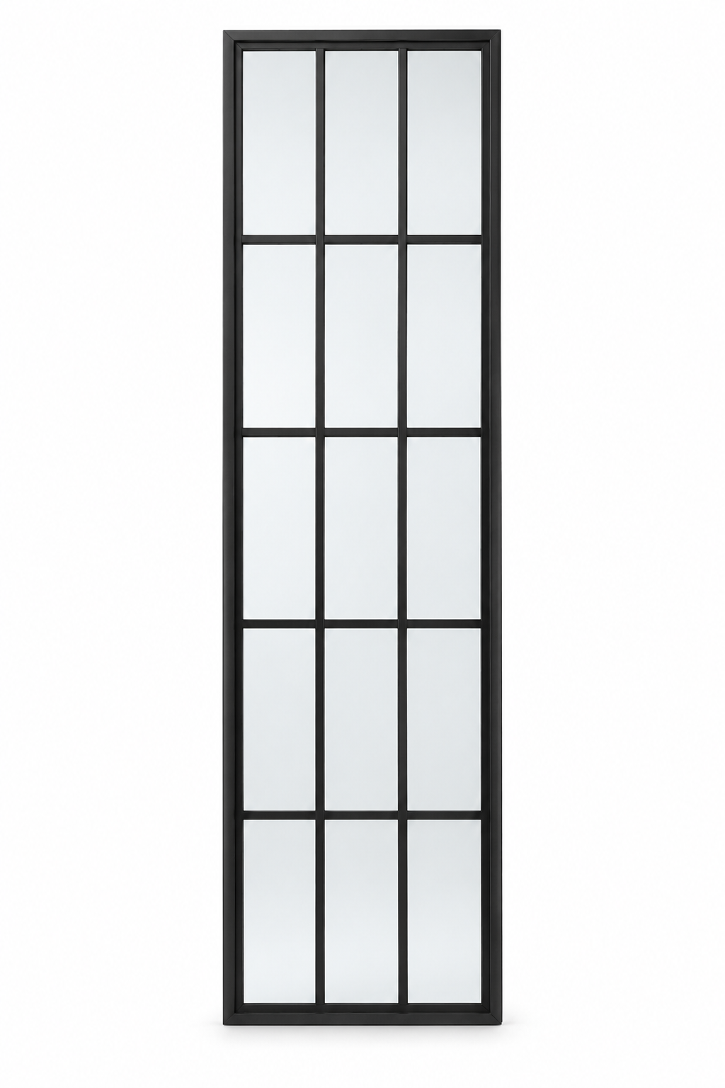15 Lite steel sidelight, 3 columns by 5 rows, black frame on a white background