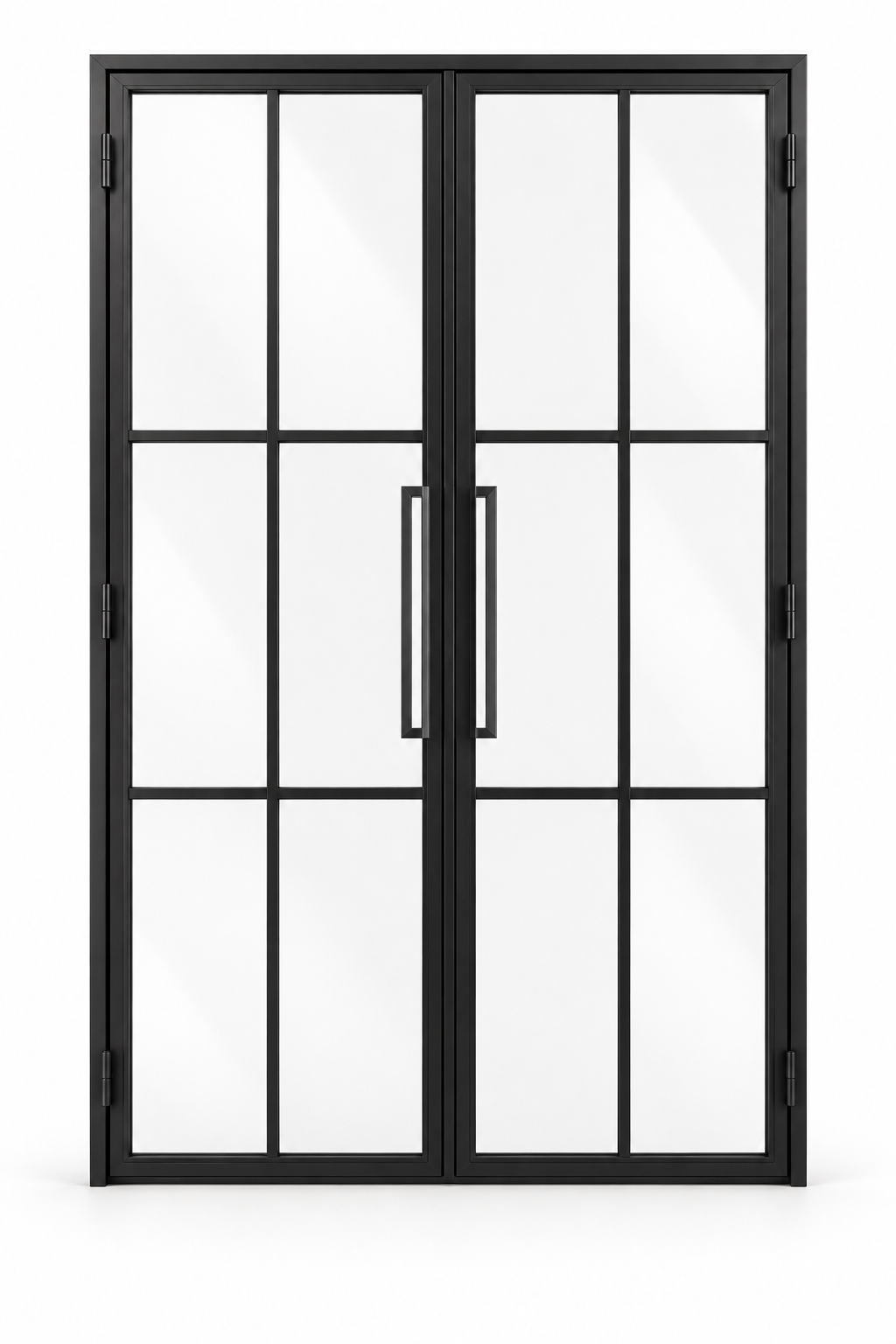 USABD 6 Lite interior double French door with included rectangular tall pulls — studio
