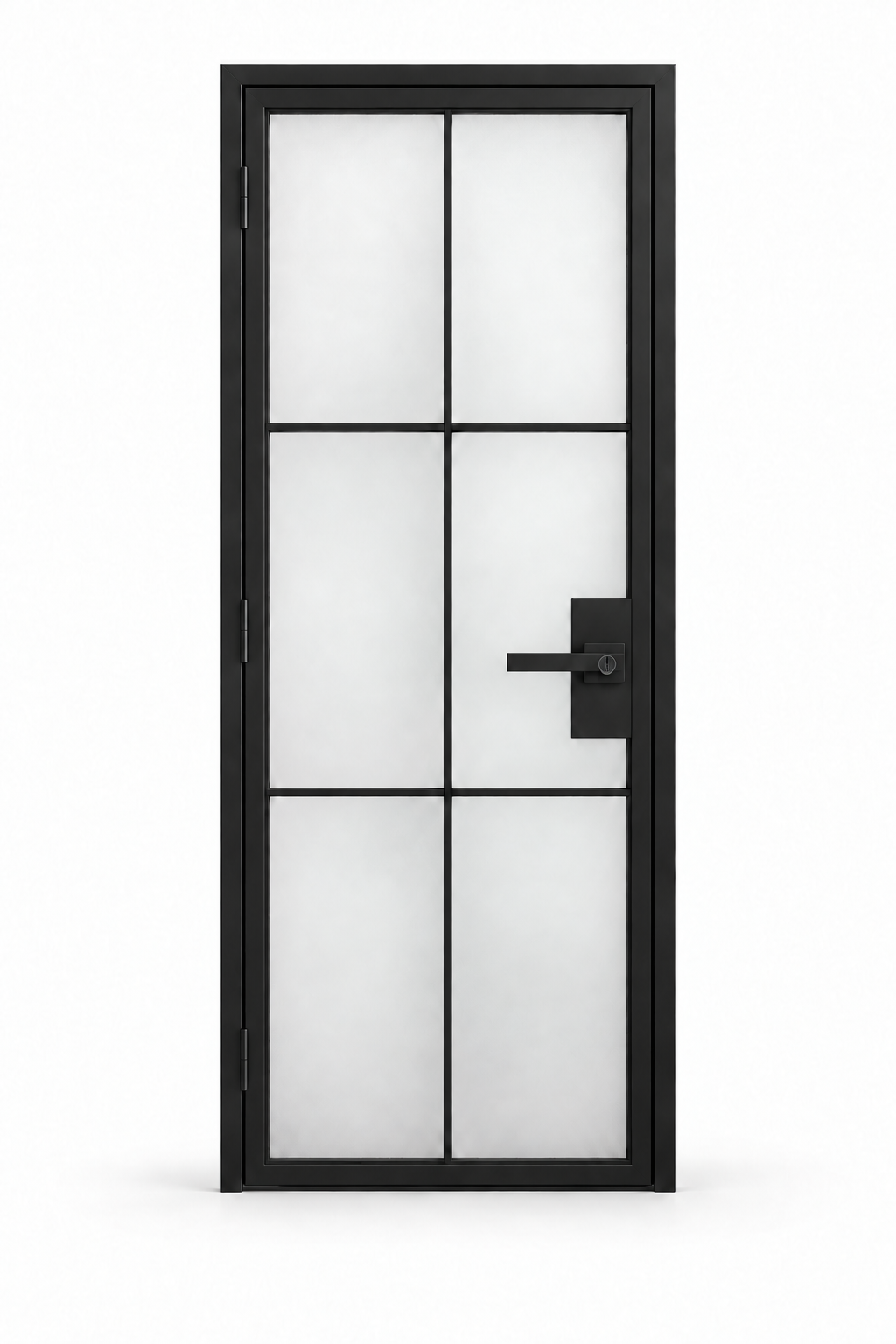 USABD 6 Lite frosted glass interior steel door with included keyed lever lockset — studio