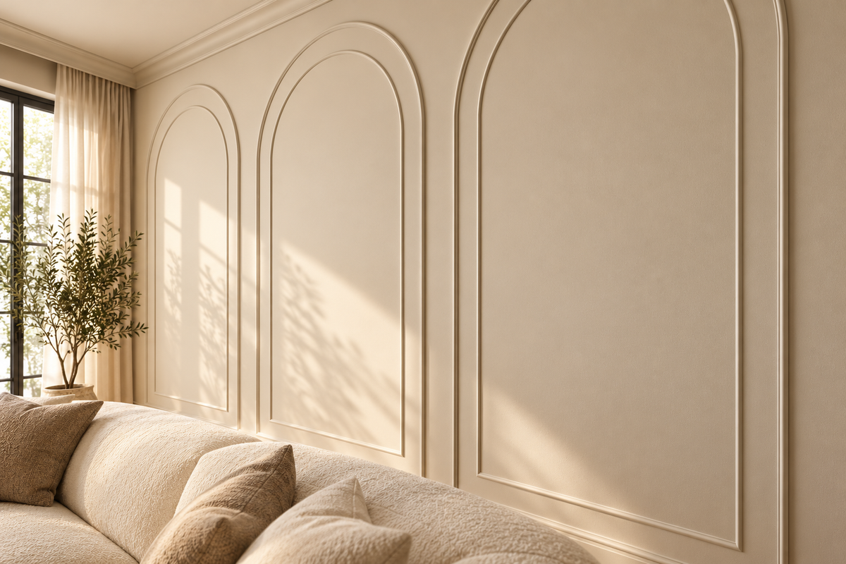 Arcelle custom wall panel concept — angled detail view