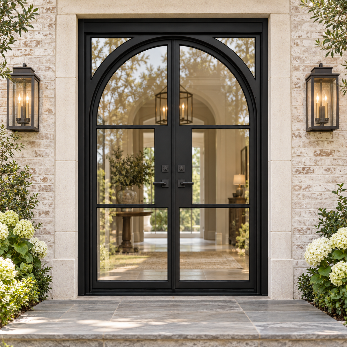 Bellmont Three Glass Double in a luxury residential setting — design visualization; hardware and finish are illustrative