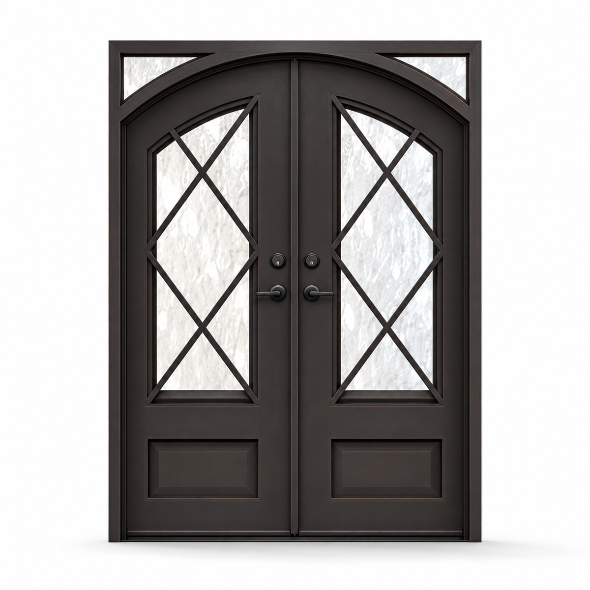Lindencrest Cross Panel Double on a white background — design visualization; hardware and finish are illustrative