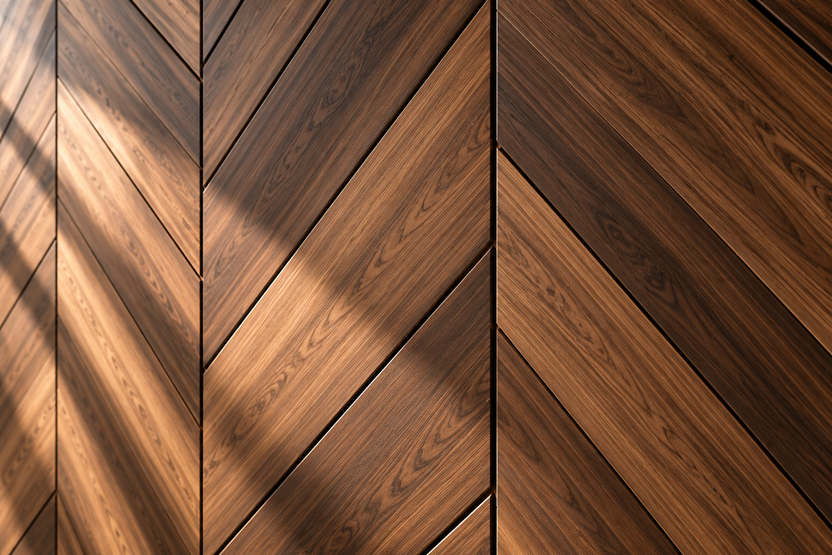 Chevron custom wall panel — close-up design detail