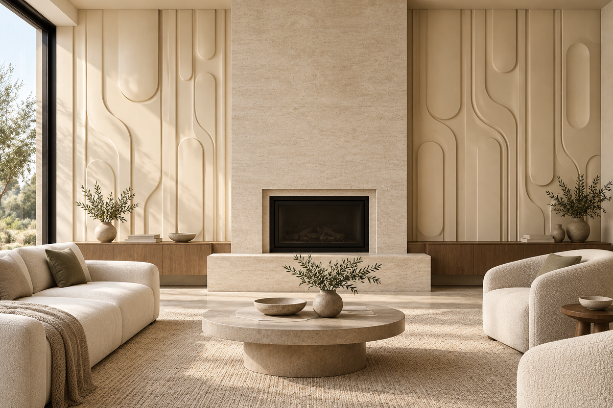 Contour Custom Architectural Wall Panels — fireplace wall design concept