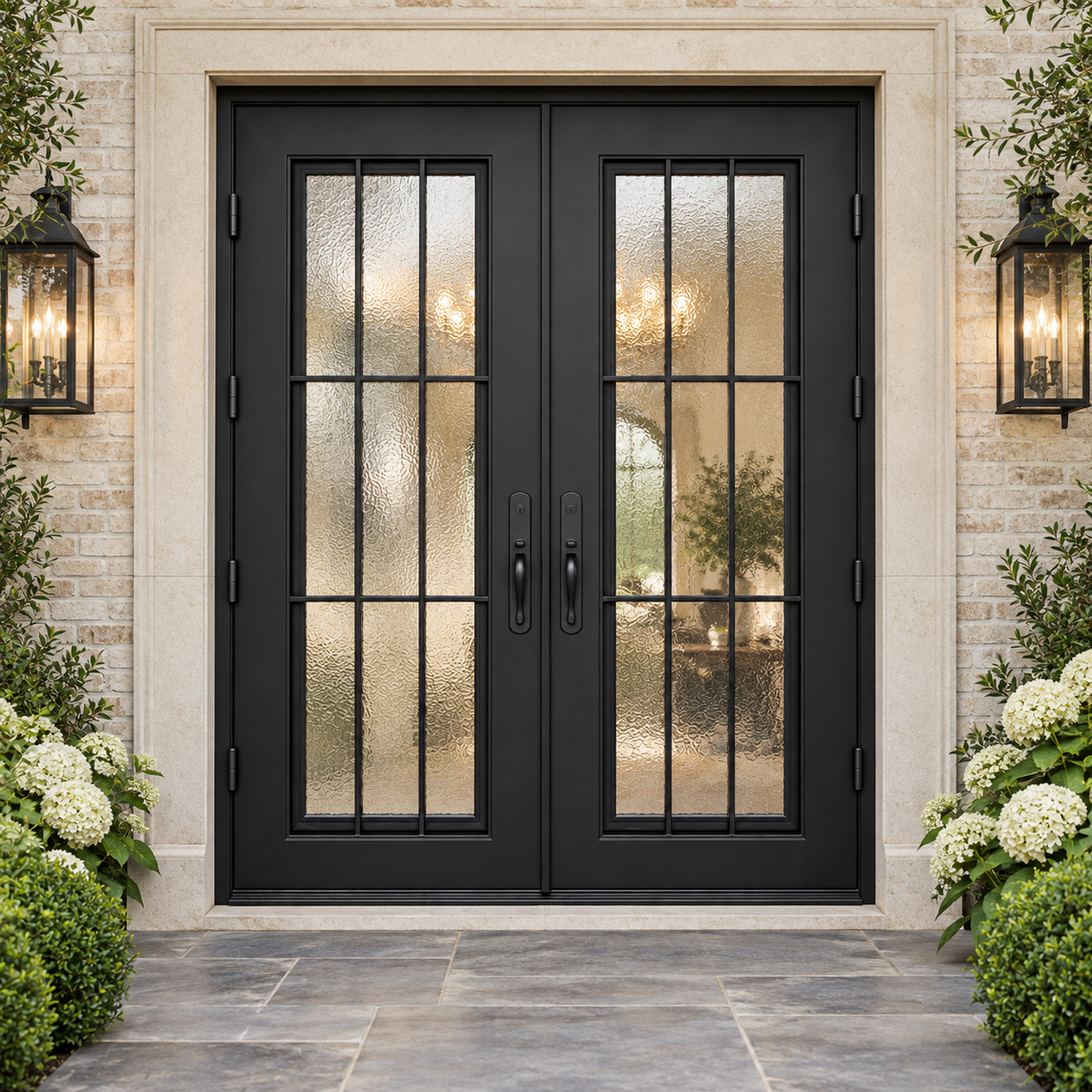 Brookhaven Nine Glass Double in a luxury residential setting — design visualization; hardware and finish are illustrative