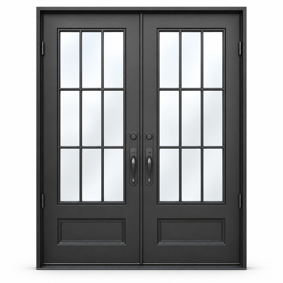 Crestvale Nine Panel Double on a white background — design visualization; hardware and finish are illustrative