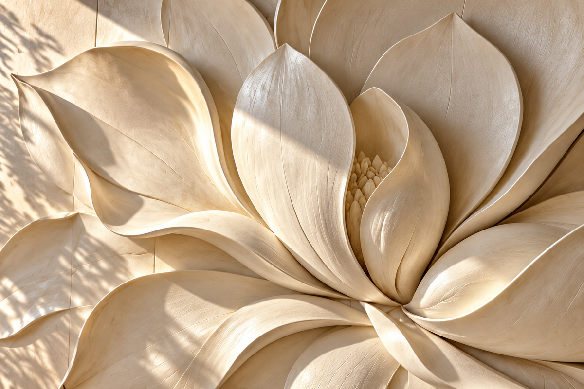 Floral custom wall panel — close-up design detail