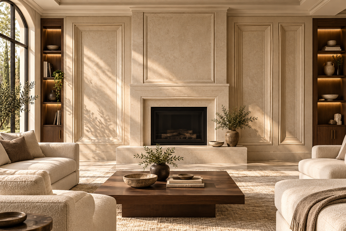 Galleria Custom Architectural Wall Panels — fireplace wall design concept