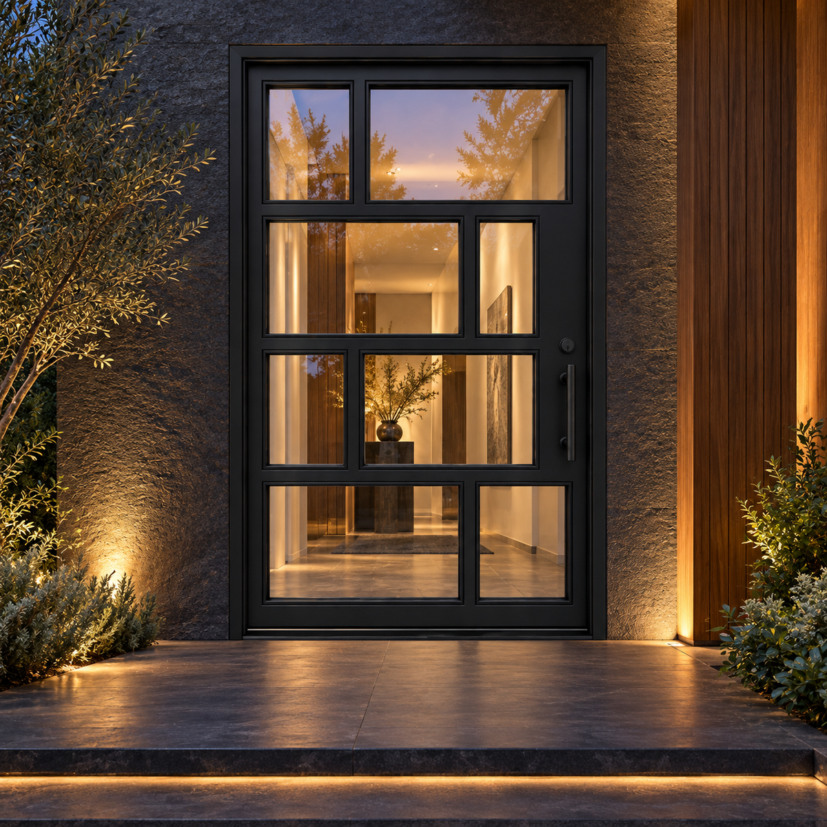 Stonebridge Eight Pivot in a luxury residential setting — design visualization; hardware and finish are illustrative