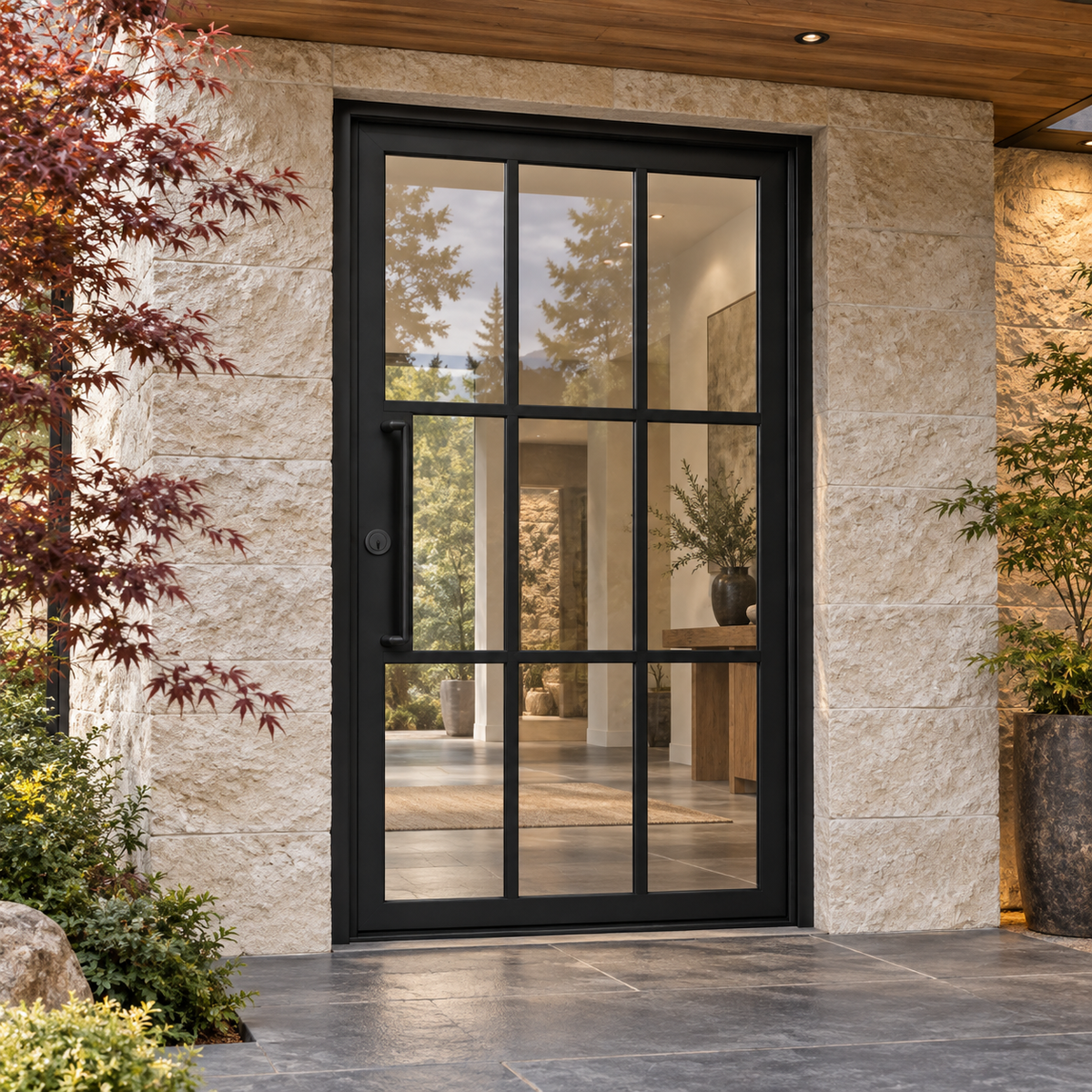Arden Nine Pivot in a luxury residential setting — design visualization; hardware and finish are illustrative