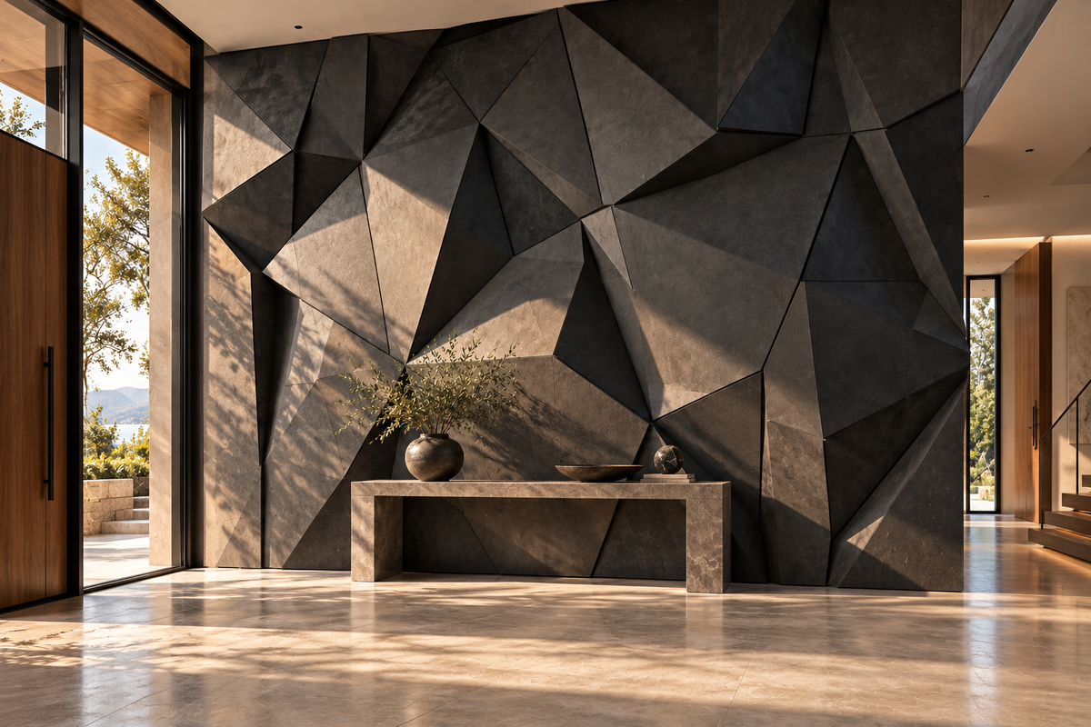 Obsidian Custom Architectural Wall Panels — entryway and foyer wall design concept