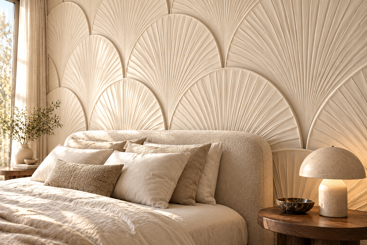 Palmette custom architectural wall panel concept — close-up view of surface and panel detailing