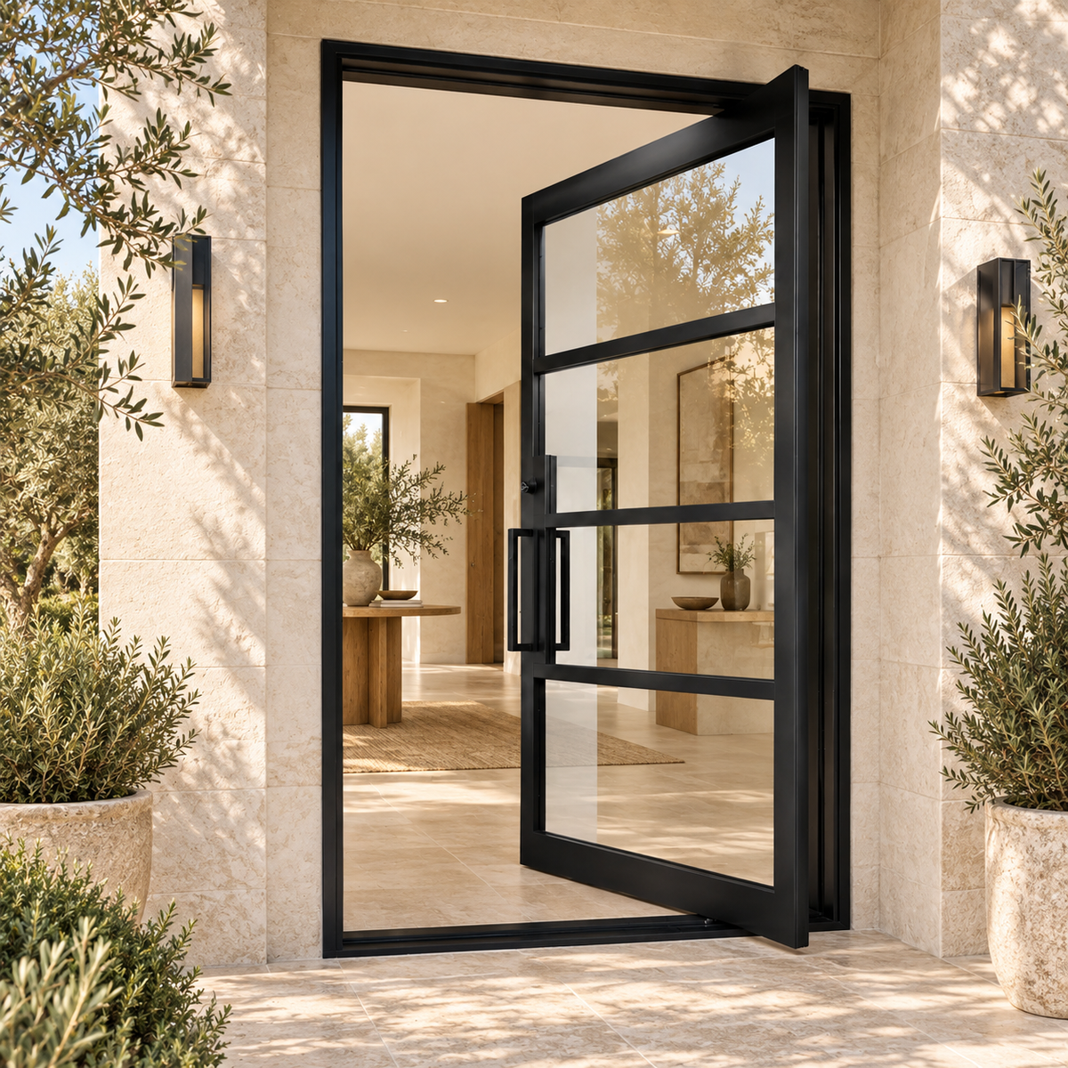 Halden Four Lite Pivot Door — lifestyle visualization