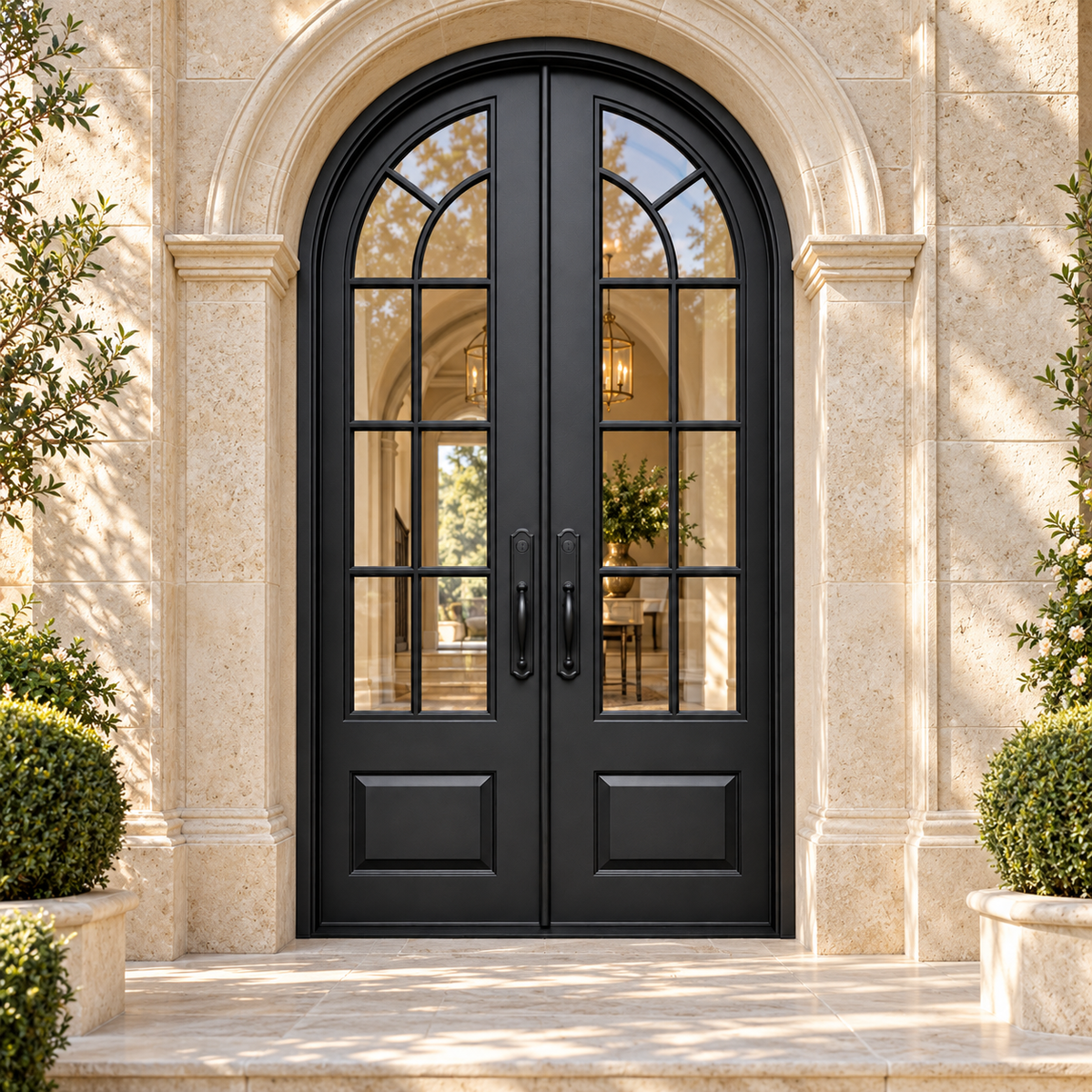 Ravenswood Fan Panel Double in a luxury residential setting — design visualization; hardware and finish are illustrative