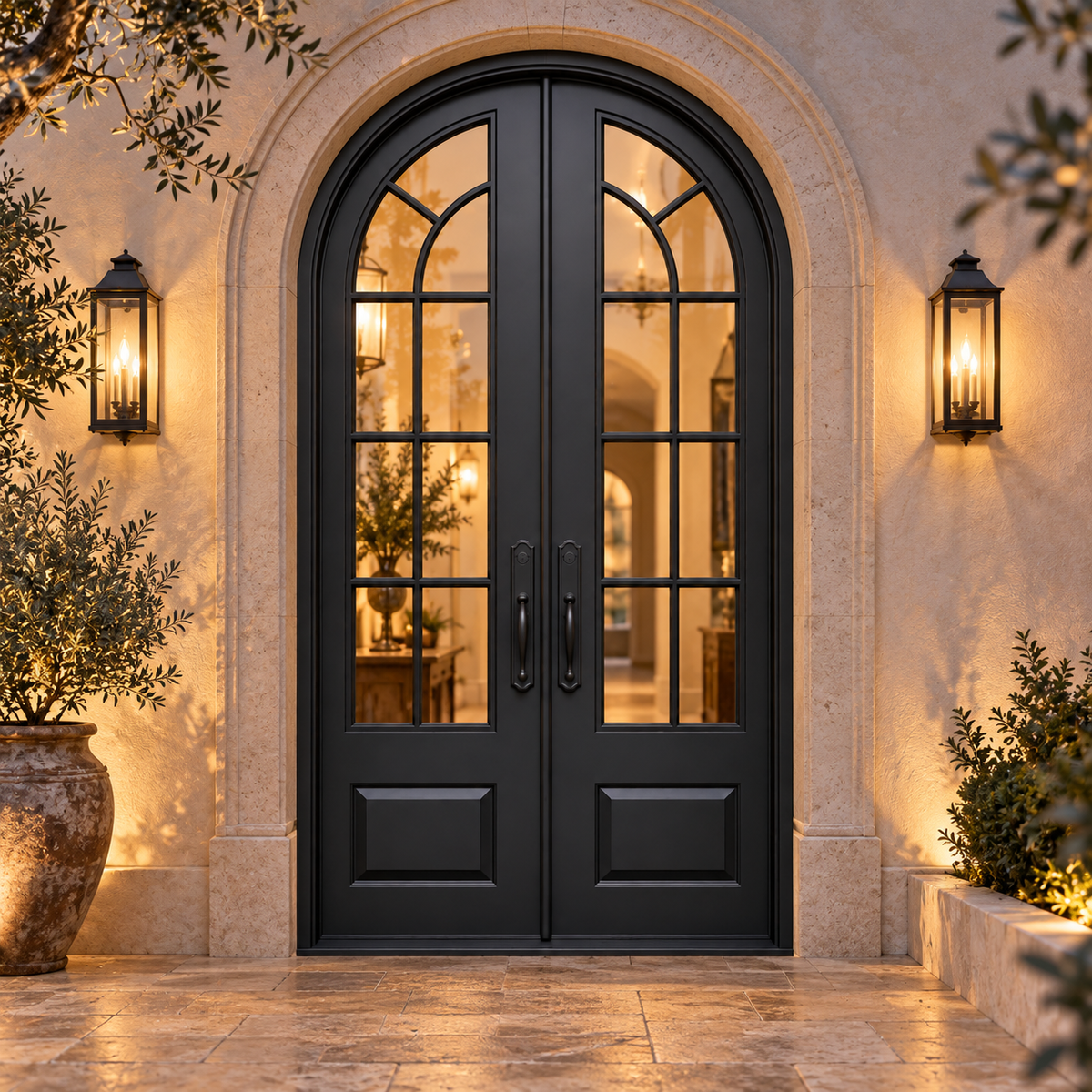 Ravenswood Fan Panel Double in a luxury residential setting — design visualization; hardware and finish are illustrative