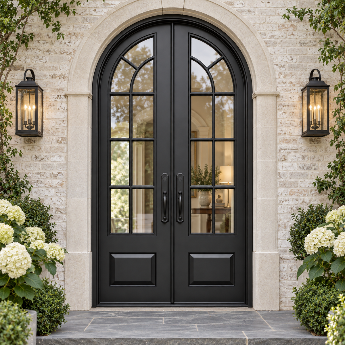 Ravenswood Fan Panel Double in a luxury residential setting — design visualization; hardware and finish are illustrative