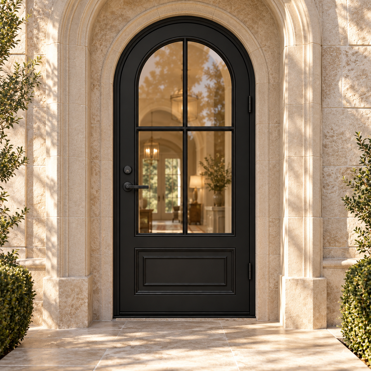 Ashbourne Four Panel Single in a luxury residential setting — design visualization; hardware and finish are illustrative