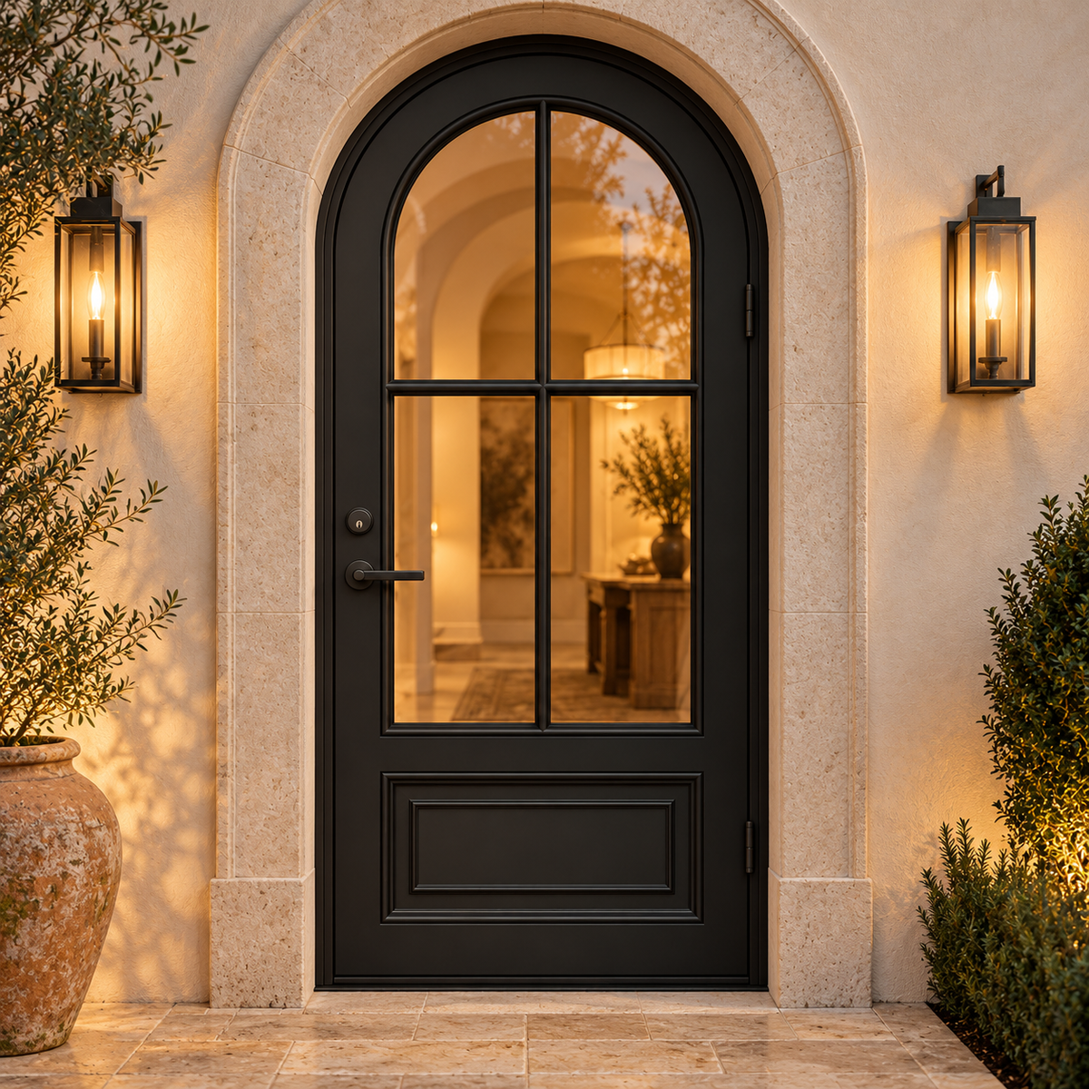 Ashbourne Four Panel Single in a luxury residential setting — design visualization; hardware and finish are illustrative