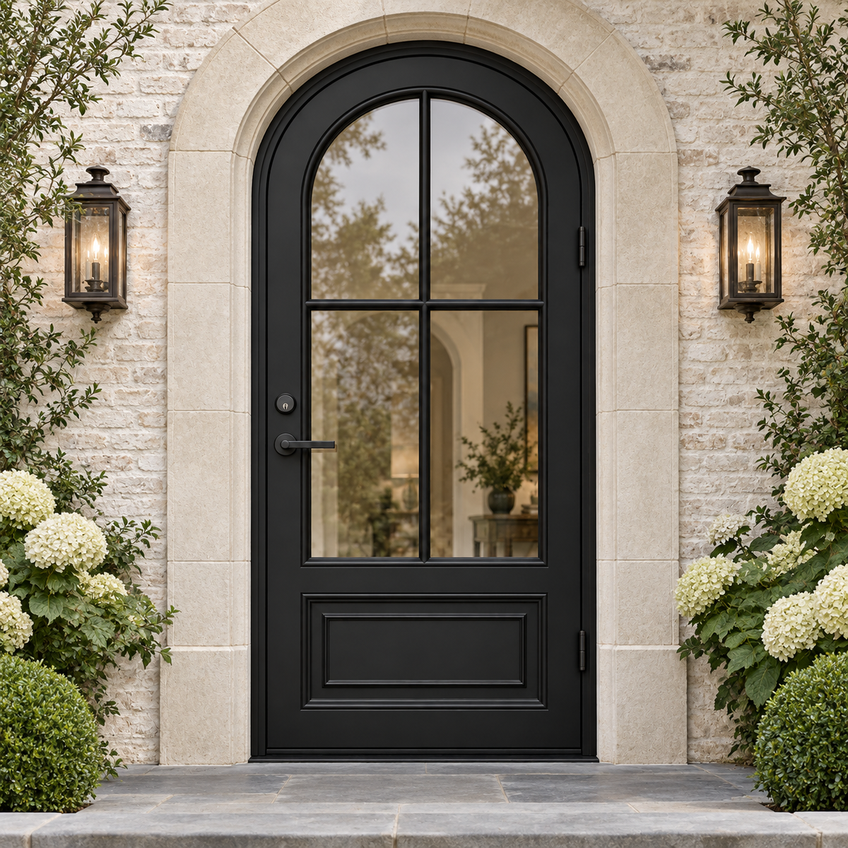 Ashbourne Four Panel Single in a luxury residential setting — design visualization; hardware and finish are illustrative