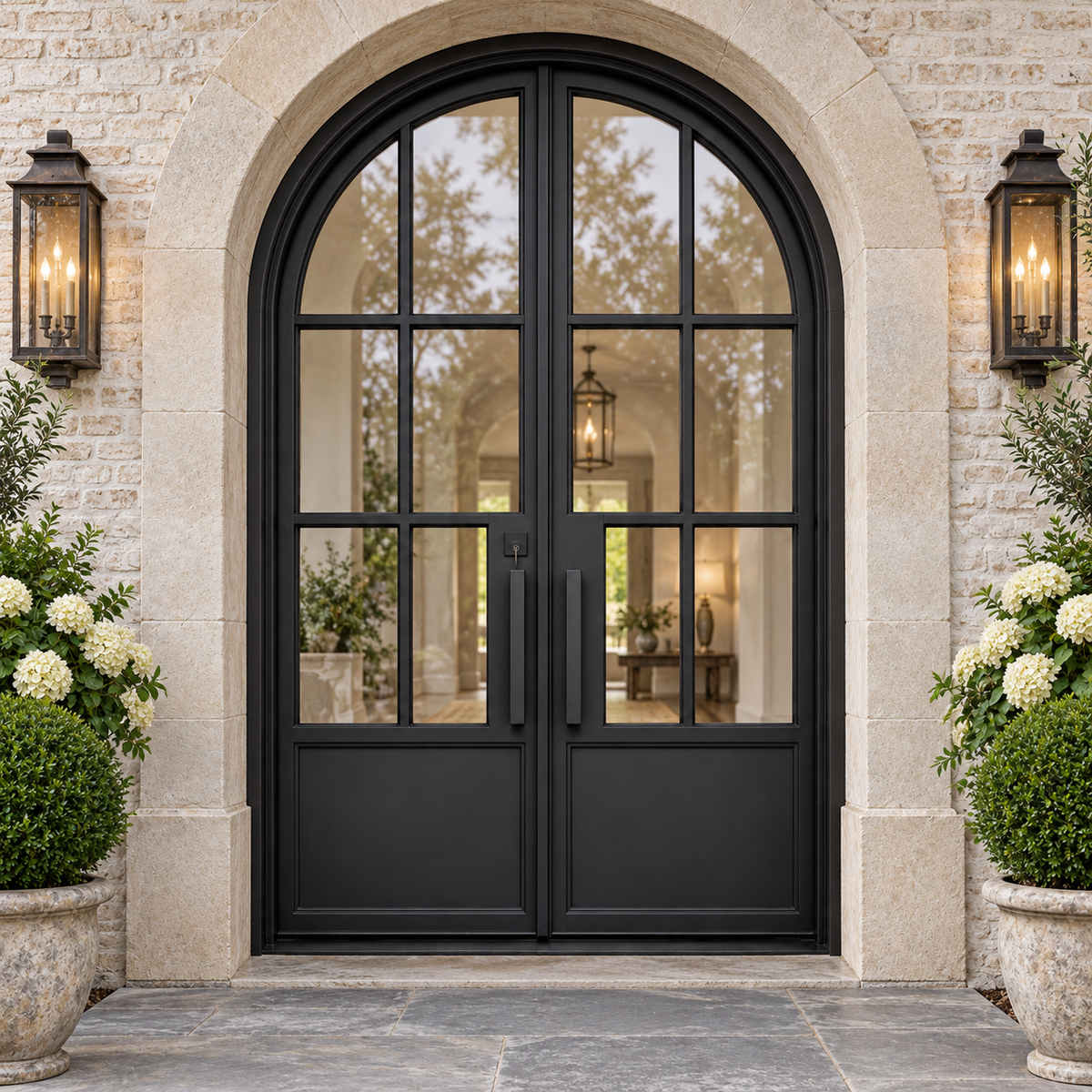 Ashbourne Six Panel Double in a luxury residential setting — design visualization; hardware and finish are illustrative