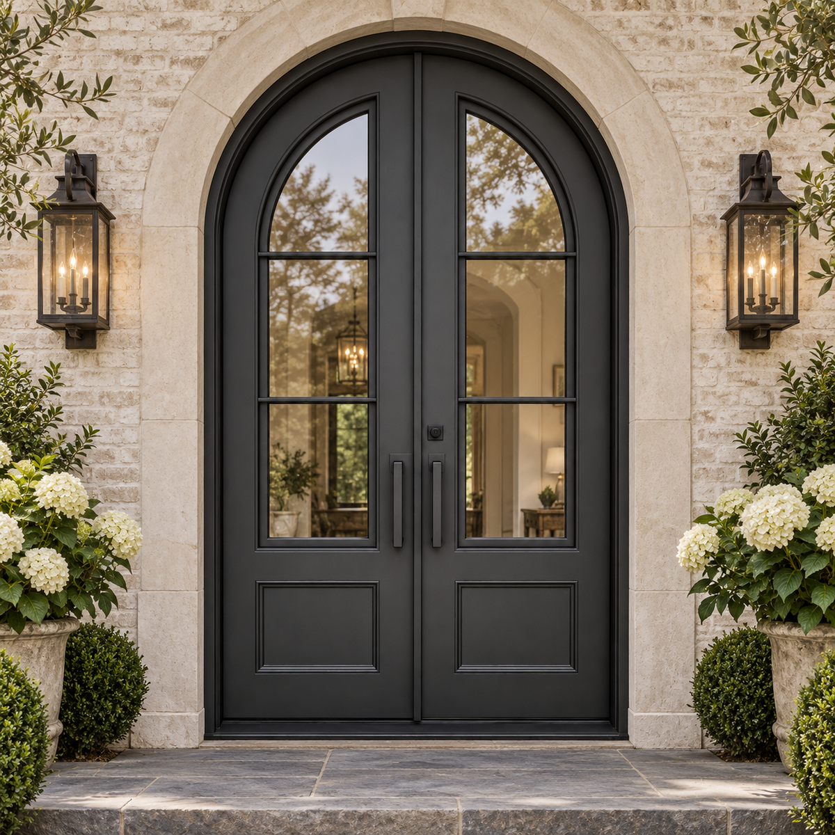 Montvale Three Panel Double in a luxury residential setting — design visualization; hardware and finish are illustrative