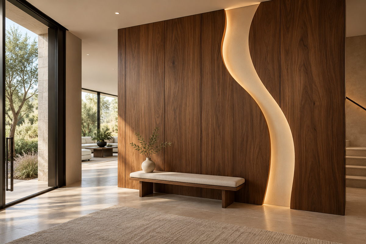 Sinuous Custom Architectural Wall Panels interior concept visualization