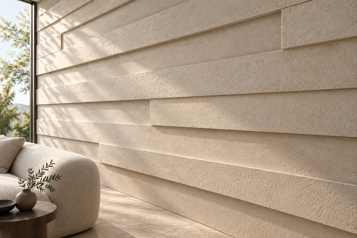 Strata custom wall panel concept — angled detail view