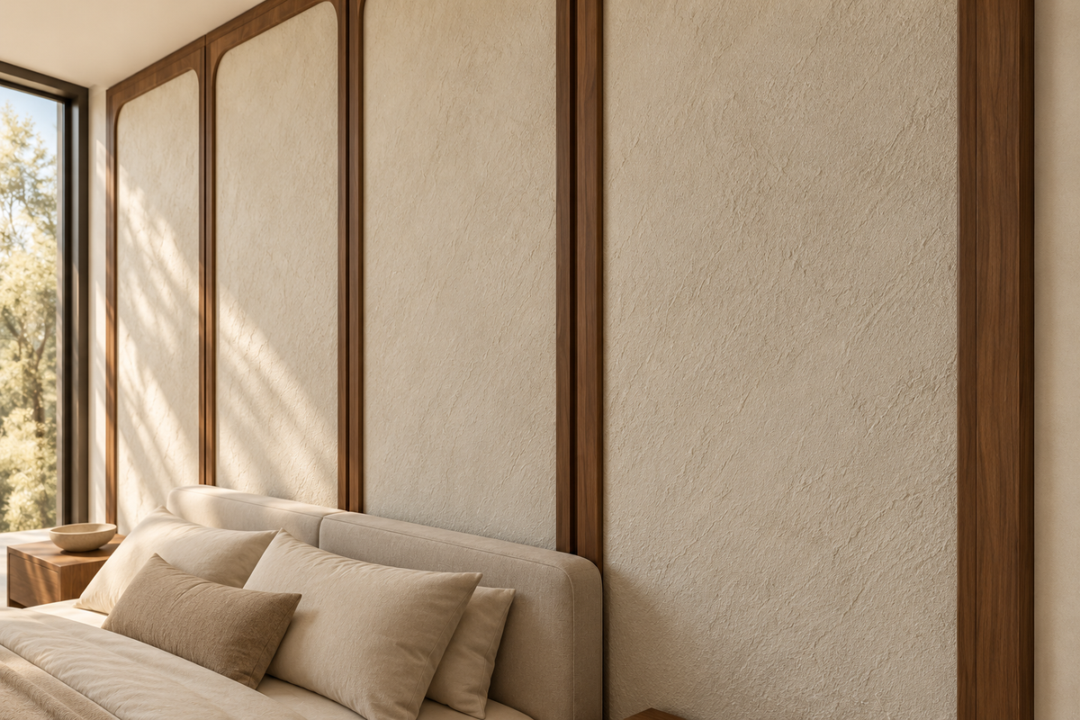 Vellum custom wall panel concept — angled detail view