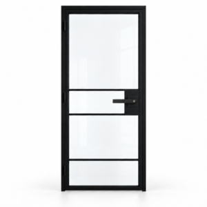 USABD 4 Lite Unequal-Pane Interior Steel Door with included lever-lock — studio