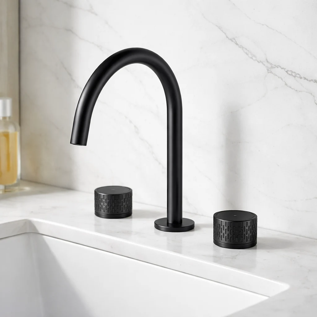 Dilusso Lexia 1.2 GPM Widespread Bathroom Faucet, Matte Black