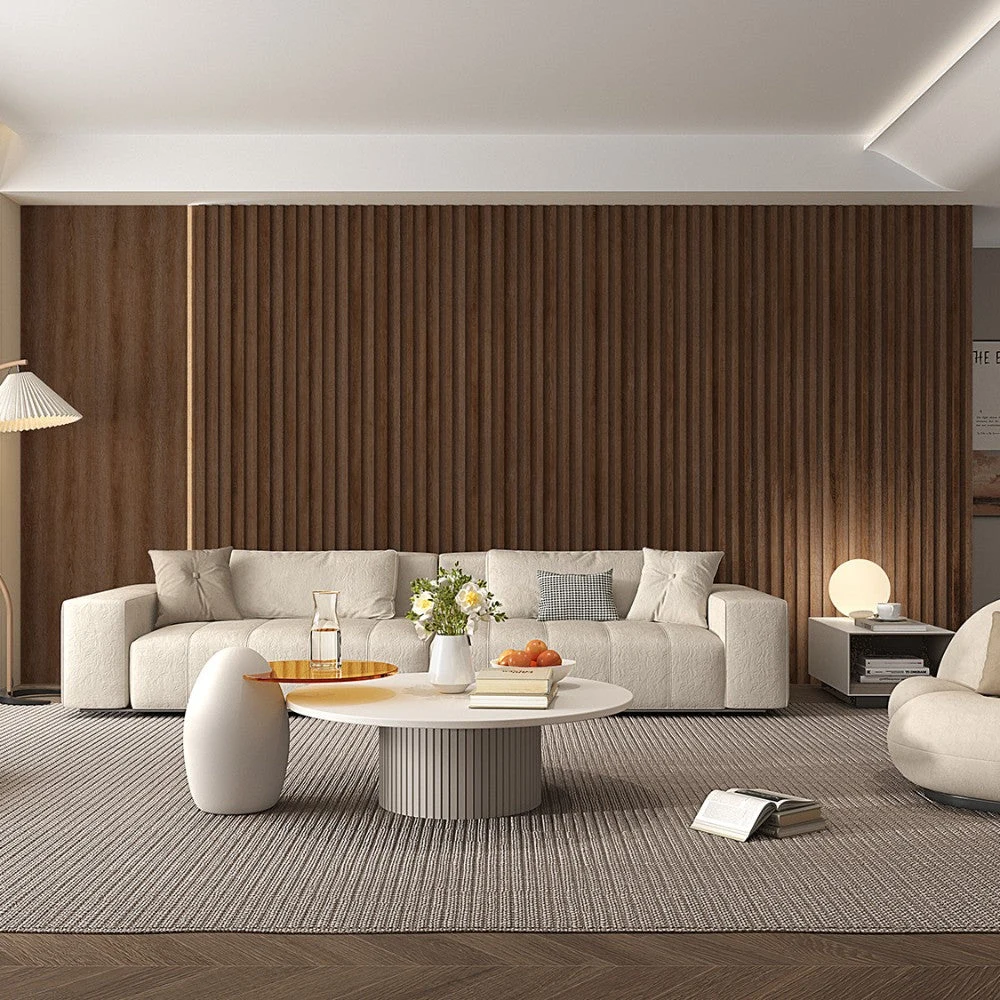 WPC Fluted Slat Wall Panel Wood Dark