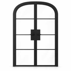 4 Lite Steel Pantry Round Top French Double Door on a white background — product visualization