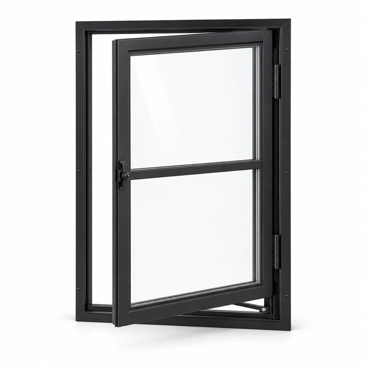Two-lite single casement steel window — studio architectural visualization