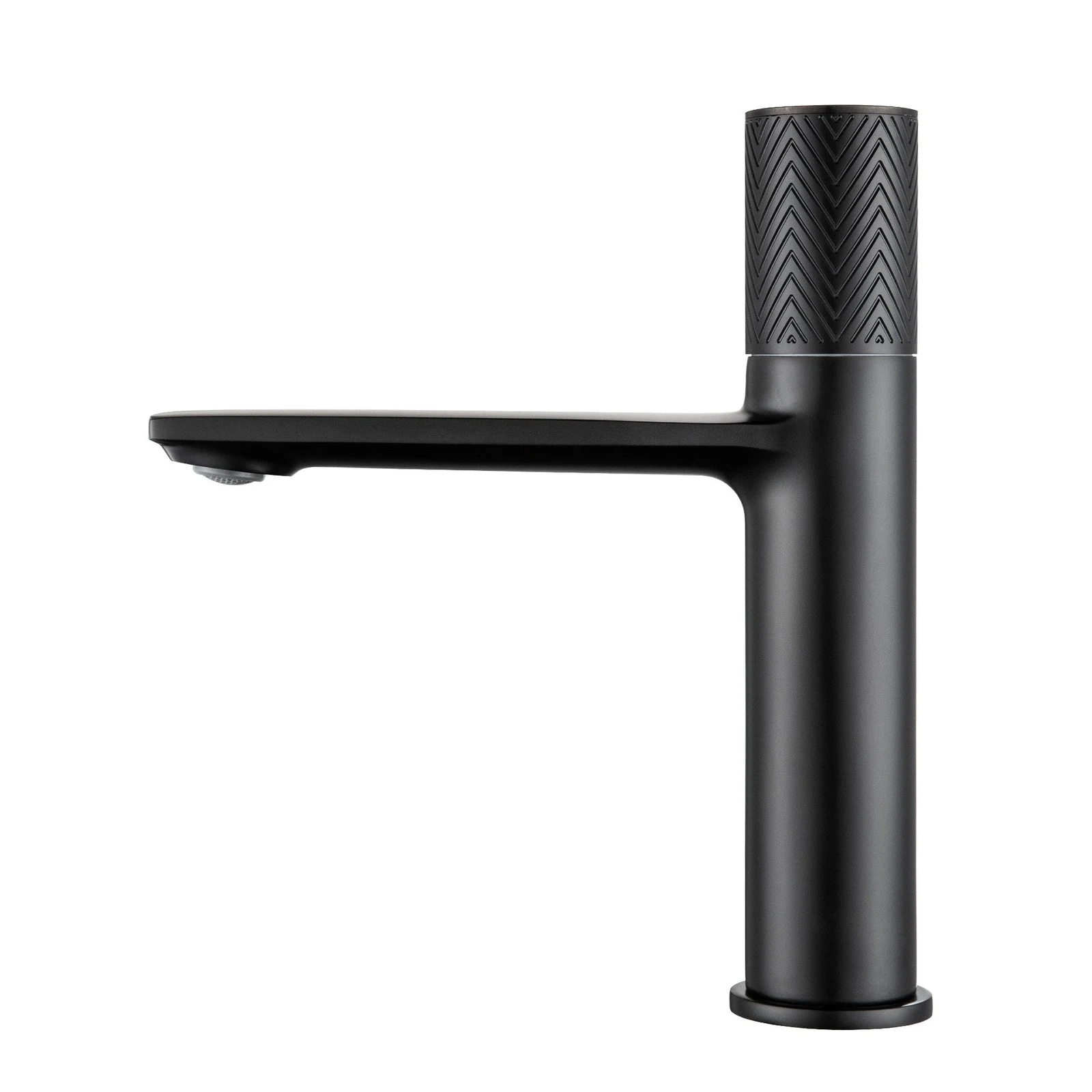 Dilluso Knurled Single Hole basin Matte Black