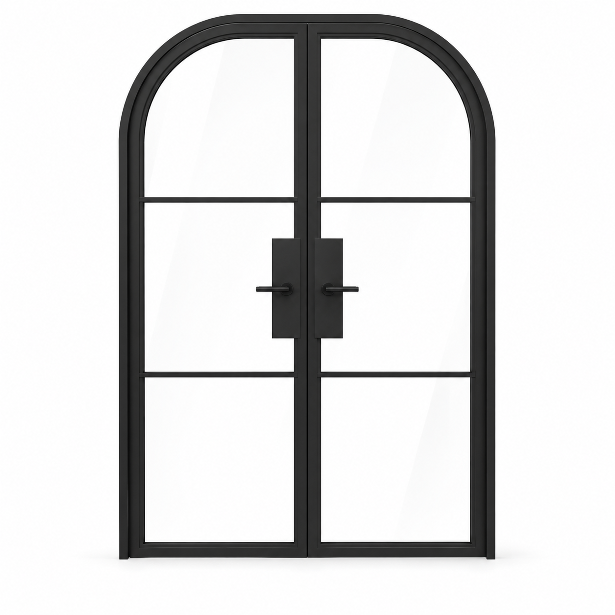 3 Lite Steel Pantry Round Top French Double Door on a white background — product visualization