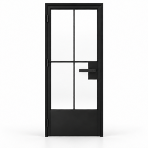 USABD 4 Lite interior steel French door with grid and solid bottom panel — studio view