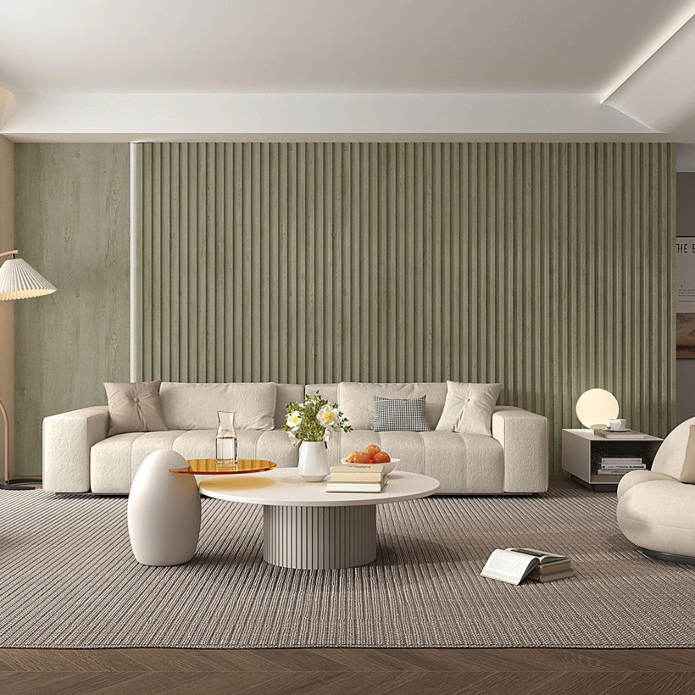 Image WPC Fluted Slat Wall Panel in Natural Grey