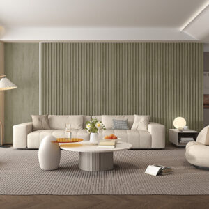 Image WPC Fluted Slat Wall Panel in Natural Grey